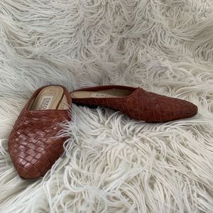 Enzo Angiolini Braided Leather Slip On Slides